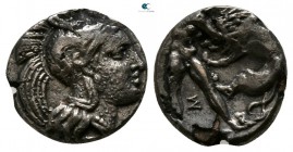 Calabria. Tarentum 380-334 BC. Diobol AR