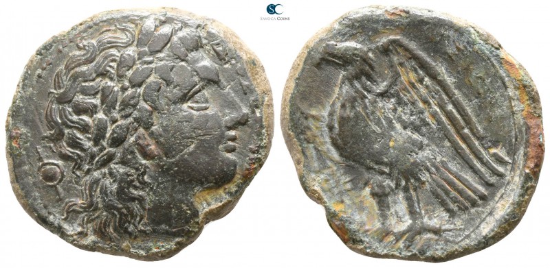 Sicily. Hiketas II 287-278 BC. 
Bronze Æ

22mm., 8,68g.

Laureate head of Z...