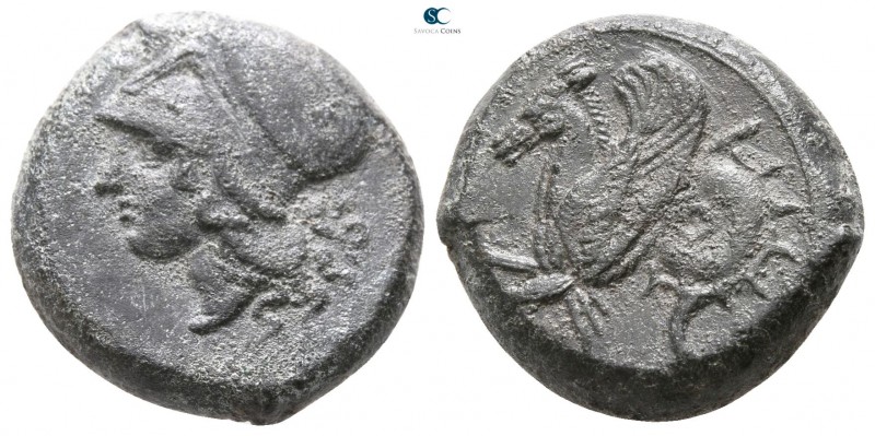 Sicily. Syracuse. Dionysios I. 405-367 BC. 
Litra Æ

15mm., 5,72g.

ΣYPA, h...