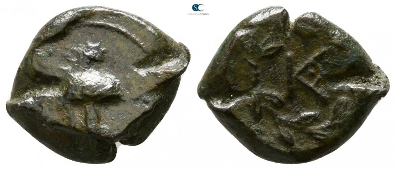 Sicily. Tauromenion. Campanian mercenaries 354-344 BC. 
Onkia Æ

13mm., 2,19g...