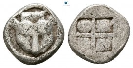 Macedon. Akanthos circa 500-470 BC. Tritartemorion AR