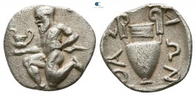 Islands off Thrace. Thasos 450-425 BC. Obol AR