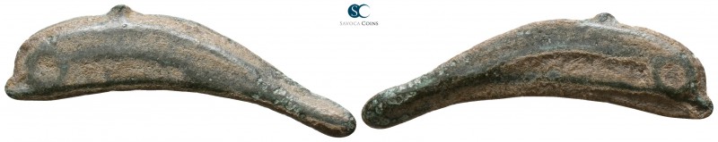 Scythia. Olbia circa 437-410 BC. 
Cast coinage Æ

33mm., 2,18g.

Dolphin le...