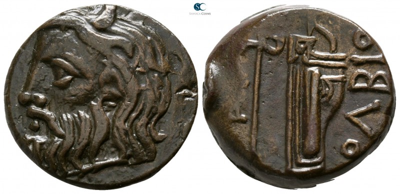 Scythia. Olbia circa 310-280 BC. 
Bronze Æ

21mm., 10,13g.

Horned head of ...