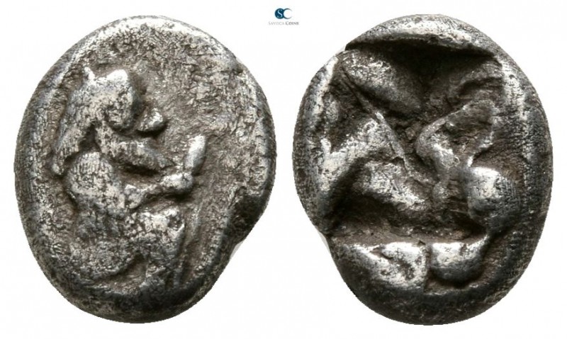 Thraco Macedonian Region. Siris circa 525-480 BC. 
1/8 Stater AR-Trihemiobol
...