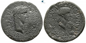 Kings of Bosporos. Kotys I, with Claudius and Agrippina II circa AD 45-69. 12 Units Æ