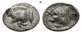 Mysia. Kyzikos circa 480 BC. Tetartemorion AR