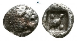 Ionia. Miletos  circa 525-500 BC. Tetartemorion AR
