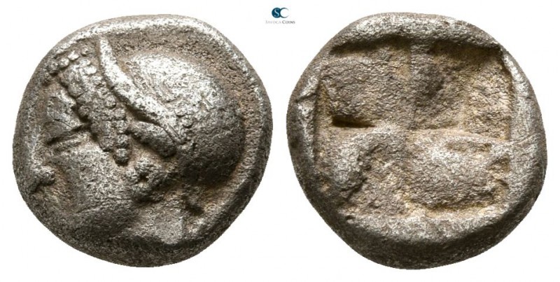 Ionia. Phokaia circa 521-478 BC. 
Diobol AR

7mm., 1,26g.

Archaic female h...