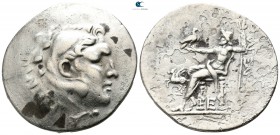 Caria. Alabanda circa 173-167 BC. In the name and types of Alexander III of Macedon. Dated CY 5=165/4 BC. Tetradrachm AR