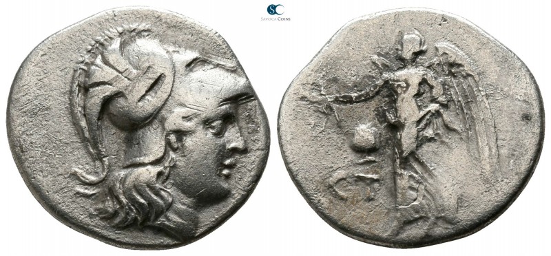 Pamphylia. Side 205-100 BC. 
Drachm AR

17mm., 3,86g.

Head of Athena to ri...