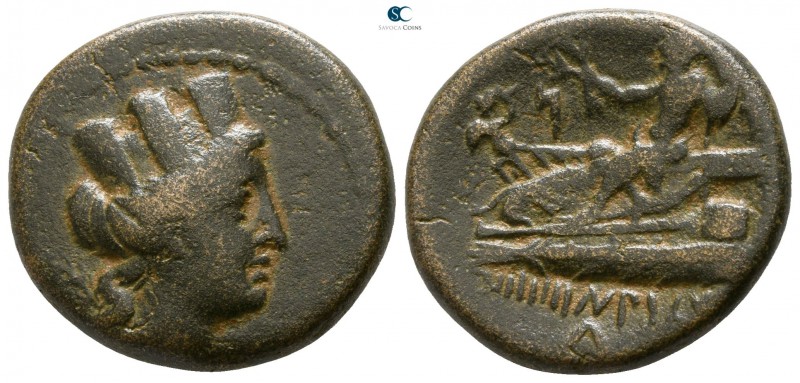 Phoenicia. Arados circa 176 BC-AD 116. 
Bronze Æ

19mm., 7,01g.

Turreted a...