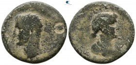 Asia Minor. Uncertain mint AD 41-54. Claudius with Agrippina II or Messalina (?). Bronze Æ