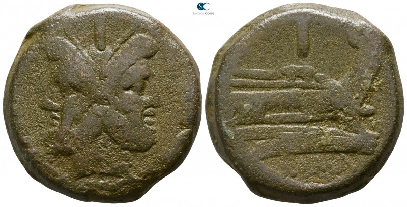 Anonymous after 211 BC. Uncertain mint
As Æ

31mm., 32,81g.

Laureate head ...