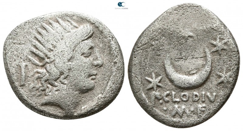 P. Clodius M.f. Turrinus 42 BC. Rome
Denarius AR

18mm., 3,38g.

Radiate he...