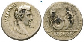 Augustus 27 BC-AD 14. Lugdunum. Fourreé Denarius Æ