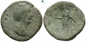 Diva Faustina I AD 141. Rome. Sestertius Æ