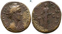 Diva Faustina I AD 141. Rome. Dupondius Æ