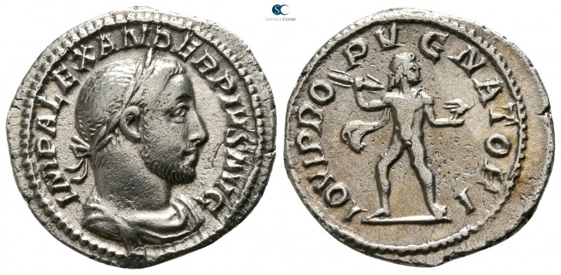 Severus Alexander AD 222-235. Rome
Denarius AR

18mm., 2,74g.

IMP ALEXANDE...