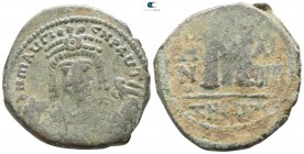 Maurice Tiberius AD 582-602. Dated RY 18=AD 599/600. Theoupolis (Antioch). Follis Æ