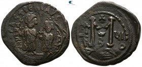 Heraclius with Heraclius Constantine AD 610-641. Follis Æ