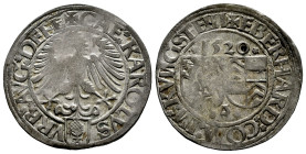 Germany. Augsburg. Charles V. 1 batzen. 1520. (Schulten-39). Ag. 4,03 g. Punch mark on obverse. VF. Est...35,00. 

Spanish description: Alemania. Au...