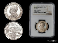 Germany. Prussia. Wilhelm II. 2 mark. 1913. (Schaaf-111/G3). 2 mark Pattern minted in silvered copper by Karl Goetz. Slabbed by NGC as PF 64 CAMEO (To...