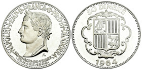 Andorra. 50 diners. 1964. (Km-UWC M6). Ag. 27,80 g. Napoleon I, co-prince of Andorra (1806). PROOF. Est...60,00. 

Spanish description: Andorra. 50 ...