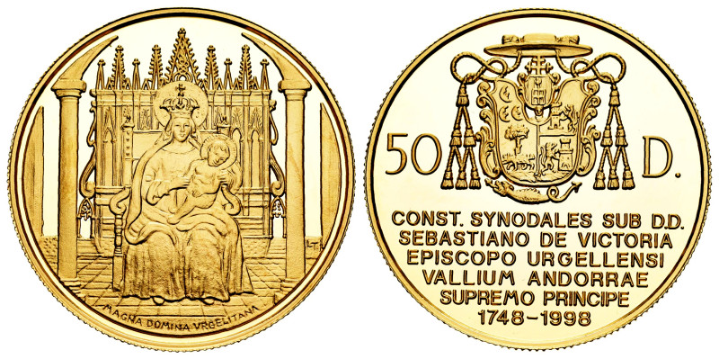 Andorra. 50 diners. 1998. (Km-152). (Fried-36). Au. 15,55 g. 250th Anniversary C...