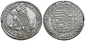Austria. Ferdinand II (1619-1637). 1 thaler. (1564-1595). Hall. (Dav-8089). Ag. 28,43 g. Beautiful patina. Choice VF. Est...200,00. 

Spanish descri...