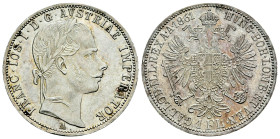 Austria. Franz Joseph I. 1 florin. 1861. Wien. A. (Km-2219). Ag. 12,28 g. Original luster. XF/AU. Est...30,00. 

Spanish description: Austria. Franz...