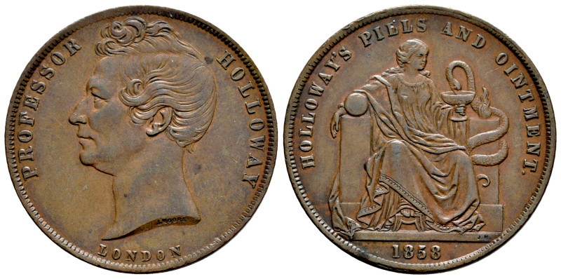 Australia. Token (1 penny). 1858. (Km-Tn278.1). Ae. 16,69 g. Professor Holloway ...