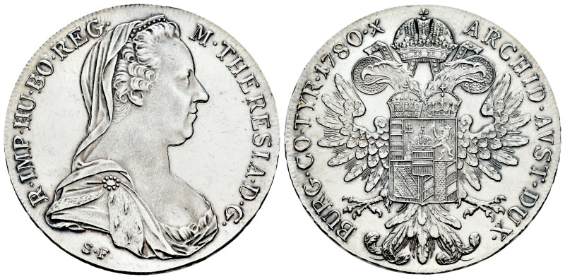 Austria. Maria Theresa. 1 thaler. 1870. (Km-T1). Ag. 28,10 g. Official re-struck...