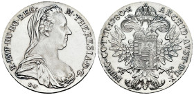 Austria. Maria Theresa. 1 thaler. 1870. (Km-T1). Ag. 28,10 g. Official re-struck. PROOF. Est...35,00. 

Spanish description: Austria. María Teresa. ...