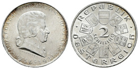 Austria. 1931. Wien. (Km-2847). Ag. 11,93 g. Original luster. Mint state. Est...30,00. 

Spanish description: Austria. 2 schilling. 1931. Viena. (Km...