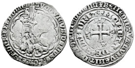 Belgium. Louis II, de Male (1346-1384). Double gros 'Botdraeger'. Flanders. (Boudeau-2232). (Gad-223). (Roberts-8155). Anv.: LVDOVICVS︙DEI︙GRA︙COMES︙Z...