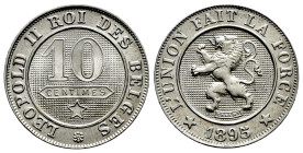 Belgium. Leopold II. 10 centimes. 1895. (Km-42). 4,46 g. Almost MS. Est...40,00. 

Spanish description: Bélgica. Leopold II. 10 centimes. 1895. (Km-...
