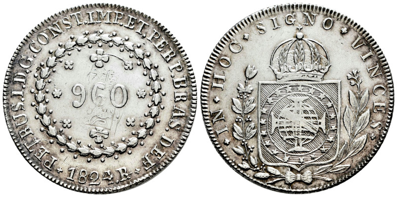 Brazil. D. Pedro I (1357-1367). 960 reis. 1824. Bahía. B. (Km-368.2). Ag. 26,67 ...