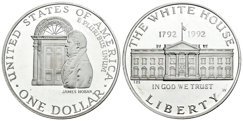United States. 1 dollar. 1992. West Point. W. (Km-236). Ag. 26,82 g. WHITE HOUSE...