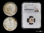 British India. Edward VII. 1/4 rupee. 1907. Calcutta. (Km-506). Ag. 2,92 g. Slabbed by NGC as MS 61. NGC-MS. Est...50,00. 

Spanish description: Ind...