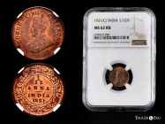 British India. George V. 1/12 anna. 1921. Calcutta. (Km-509). Ae. Original luster. Slabbed by NGC as MS 62 RB. NGC-MS. Est...25,00. 

Spanish descri...