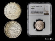 British India. George VI. 1/2 rupee. 1941. Bombay. (Km-551). Ag. 5,81 g. Slabbed by NGC as MS 61. NGC-MS. Est...30,00. 

Spanish description: India ...