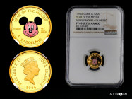 Cook Islands. Elizabeth II. 20 dollars. 1996. Perth. P. (Km-298). Au. 3,00 g. Year of the Mouse. Multicolor Mickey Mouse. Slabbed by NGC as PF 69 ULTR...