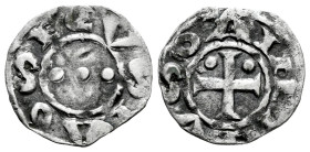 Italy. Savoia. Amadeo III (1103-1148). Denaro. (Mir-15). Anv.: SECVSIA, three pellets. Rev.: AMEDEVS, cross potent; pellets in the upper quarters. Ag....
