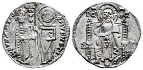 Italy. Venice. Giovanni Soranzo (1312-1328). Grosso. Venice. (Paolucci-2). Anv.: IO SVPANTIO / DVX / S M VЄNЄTI. Doge and St. Mark standing facing, ho...