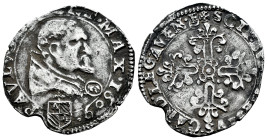 Italy. Papal States. Paul VI. 1/2 franc. 1609. Avignon. (Km-8). Ag. 6,67 g. Rare. Irregular edge. VF. Est...250,00. 

Spanish description: Italia. E...