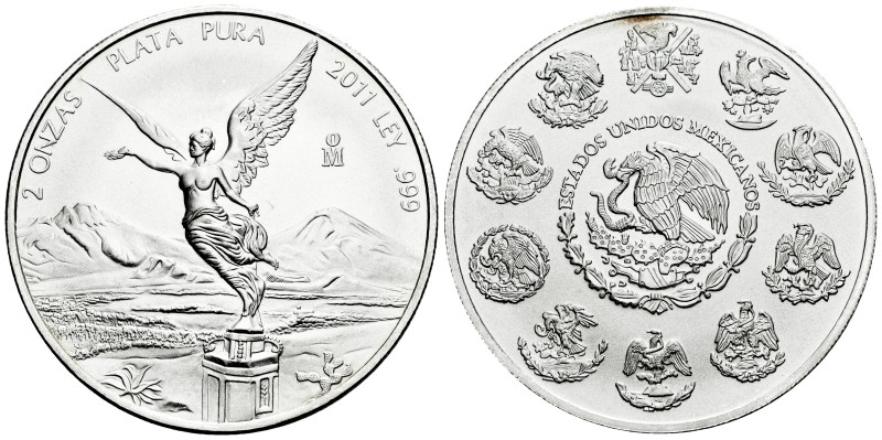 Mexico. 2 ounces. 2011. Mexico. (Km-614). Ag. 62,14 g. Mint state. Est...45,00. ...