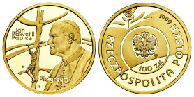 Poland. Juan Pablo II. 100 zlotych. 1999. (Fried-173). Au. 8,06 g. Mintage: 7.000. PROOF. Est...350,00. 

Spanish description: Polonia. Juan Pablo I...