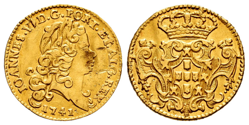 Portugal. D. Joao V (1706-1750). Gold meio escudo (800 reis). 1741. (Km-218). (G...