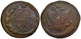 Russia. Catherine II (1762-1796). 5 kopecks. 1771. Ekaterinburg. EM. (Bitkin-620a). Ae. 57,09 g. VF/Choice VF. Est...55,00. 

Spanish description: R...